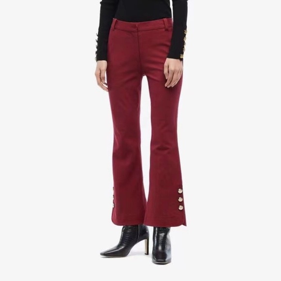 Derek Lam 10 Crosby Burgundy Flared Pants - Picture 1 of 11